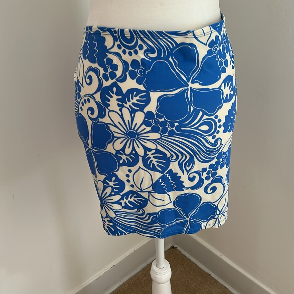 Vintage Victoria's Secret Blue and White Floral Print Sarong Sz XS/S - Picture 3 of 5